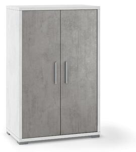 Mobile 2 Ante 71x110x41 cm Ossido Bianco/Cemento