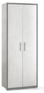 Mobile 2 Ante 71x182x41 cm Cemento/Ossido Bianco