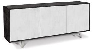 Mobile 3 Ante 177x74x41 cm Ossido Nero/Ossido Bianco