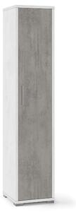Armadio 1 Anta 39x182x41 cm Ossido Bianco/Cemento