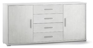 Mobile 2 Ante 4 Cassetti 174x84x41 cm Ossido Bianco