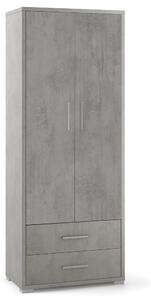 Armadio 2 Ante 2 Cassetti 71x182x41 cm Cemento
