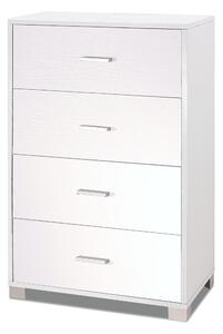 Mobile 4 Cassetti 70x112x41 cm Bianco Fiammato