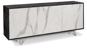 Mobile 3 Ante 177x74x41 cm Ossido Nero/Marmo Calacatta