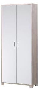 Armadio 2 Ante 83x190x29 cm Olmo Chiaro/Bianco Fiammato