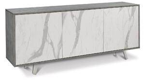 Mobile 3 Ante 177x74x41 cm Cemento/Marmo Calacatta