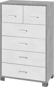 Mobile 4+2 Cassetti 70x112x41 cm Cemento/Ossido Bianco