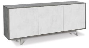 Mobile 3 Ante 177x74x41 cm Cemento/Ossido Bianco