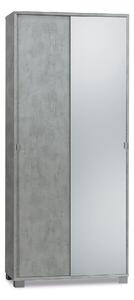 Armadio 2 Ante Scorrevoli con Specchio 82x190x41 cm Cemento