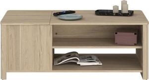 Tavolino rettangolare BETTY - Truciolato rivestito di carta - Rovere - Classico - 110 x 42 x 60 cm
