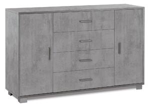 Mobile 2 Ante 4 Cassetti 136x86x41 cm Cemento