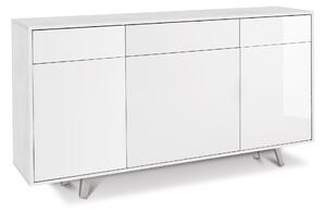 Mobile 3 Ante 3 Cassetti 164x92x41 cm Ossido Bianco/Bianco Lucido