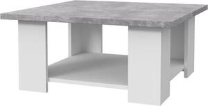Tavolino PILVI - Cemento bianco e grigio chiaro - L 67 x P 67 x H 31 cm