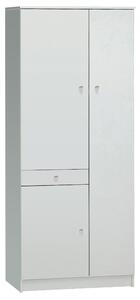 Armadio 3 Ante 1 Cassetto 77x183x34 cm Bianco Lisco