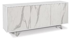 Mobile 3 Ante 177x74x41 cm Ossido Bianco/Marmo Calacatta