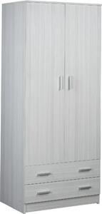 Armadio 2 Ante 2 Cassetti 77x182x52 cm Eucalipto