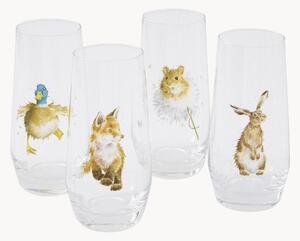 Set di 4 bicchieri alti Animals