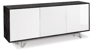 Mobile 3 Ante 177x74x41 cm Ossido Nero/Bianco Lucido
