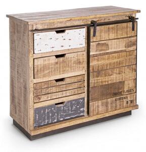 Credenza 1 Anta 4 Cassetti Tudor in Legno