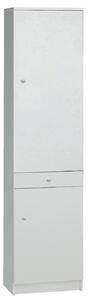 Armadio 2 Ante 1 Cassetto 46x183x34 cm Bianco Lisco