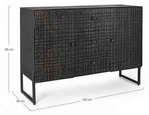 Credenza 2 Ante 3 Cassetti Dorset in Acciaio