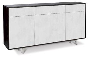 Mobile 3 Ante 3 Cassetti 164x92x41 cm Ossido Nero/Ossido Bianco