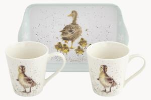 Tazze e vassoio Lovely Mum, set di 3