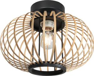 Steinhauer - plafoniera - Bloeba - naturale nero - bambù metallo - lampada a campana - E27 - 4502ZW