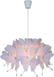 Lampada a sospensione Farfalla rosa e bianca 1xE27x60W in acrilico, dimensioni: 115x50x50 cm, IP20, Light Prestige