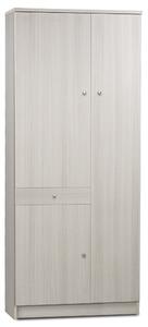 Armadio 3 Ante 1 Cassetto 77x183x34 cm Eucalipto
