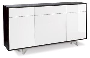 Mobile 3 Ante 3 Cassetti 164x92x41 cm Ossido Nero/Bianco Lucido