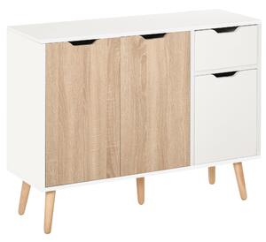 Mobile Multiuso 1 Cassetto 3 Ante 90x30x72 cm in Legno Color Legno
