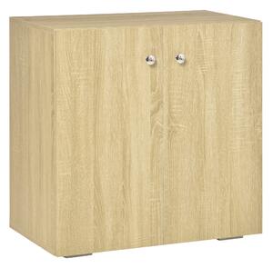 Mobiletto Multiuso 2 Ante 70x39x70 cm con Ruote in Legno