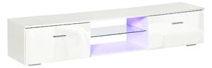 Mobile Porta TV Fino a 55" 160x35x30 cm con Luci LED Bianco