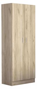 Armadio 2 Ante 80x52x180 h cm in Truciolare bilaminato Rovere grigio