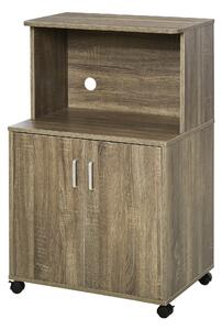 Mobile Cucina Multiuso 60.4x40,3x97 cm con Ripiano per Forno a Microonde Grigio