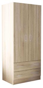 Armadio 2 Ante 80x52x180 h cm in Truciolare bilaminato Marrone