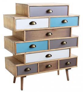 Mobiletto Kingston 80x36,5x91,5 h cm in Legno Multicolor