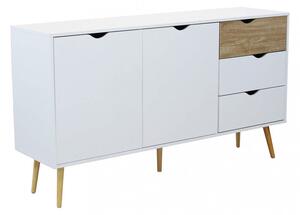 Mobile Bradley 147x39x82 h cm in Legno Bianco