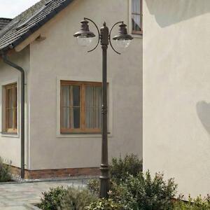 Lampada da esterno Lindby Eddie, 198 cm, ruggine, metallo, IP44, E27 EDDIE Lindby, dimmerabile, Marrone / Ruggine, Campagna / Rustiche