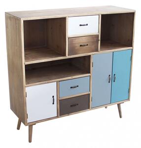 Mobiletto Kelowna 100x36,5x98,5 h cm in Legno Multicolor