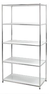 Scaffale in Acciaio Cromato 5 Ripiani Bianchi Tosini E-408016W