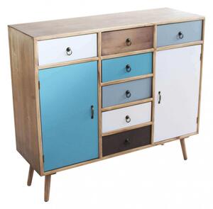 Mobiletto Laval 100x35x90 h cm in Legno Multicolor
