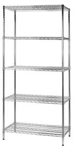 Scaffale 5 Ripiani 90x60x200 cm in Metallo Cromato Tosini
