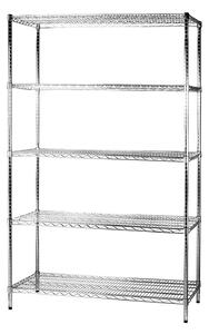Scaffale 5 Ripiani 120x45x200 cm in Metallo Cromato Tosini