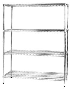 Scaffale 4 Ripiani 121x60x160 cm in Metallo Cromato Tosini
