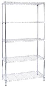 Scaffale in Acciaio Cromato 5 Piani 35X90X177Cm Tosini Light AC1436-5