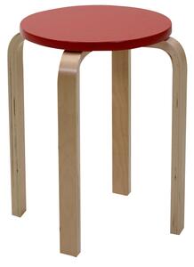 Sgabello Tondo in Legno Ø32x45cm Small Rosso