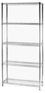 Scaffale 5 Ripiani 90x35x200 cm in Metallo Cromato Tosini