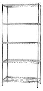 Scaffale 5 Ripiani 90x45x200 cm in Metallo Cromato Tosini